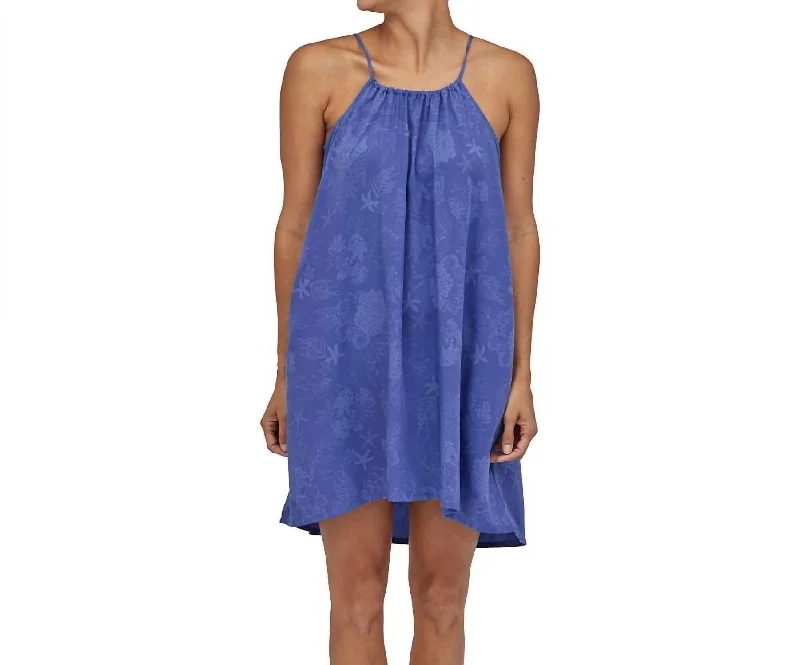 Trendy And Individual Women's Fashion June Lake Swing Dress In Coral Colony: Float Blue