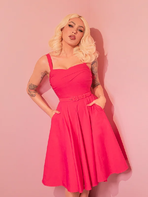 Exclusive Sale Jawbreaker Swing Dress in Hot Pink - Vixen by Micheline Pitt