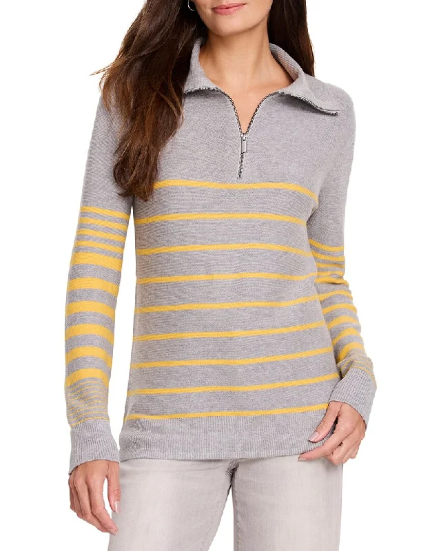 Women's Date Night Outfit NIC+ZOE Easy Stripe Half Zip Sweater