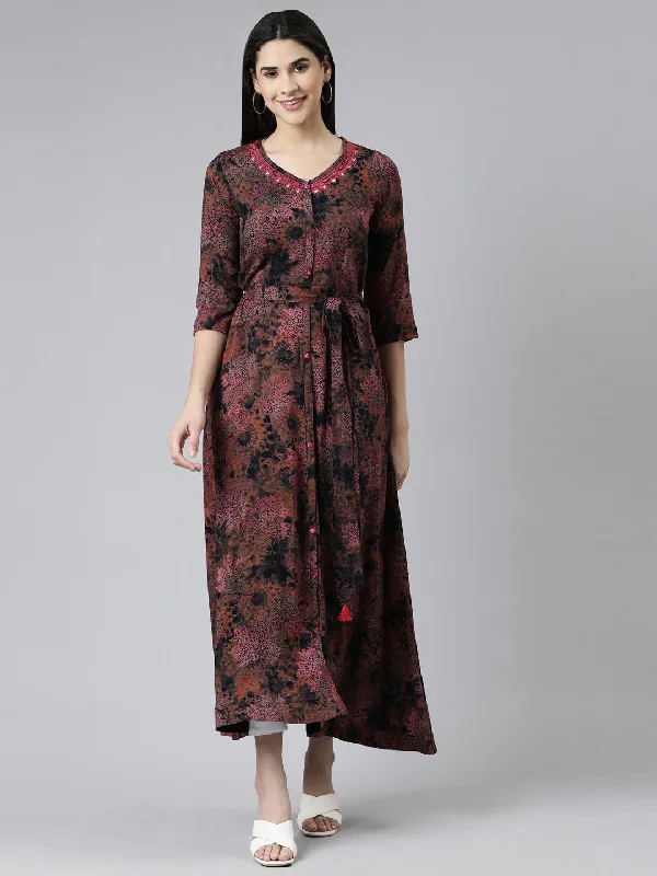 Athleisure Wear Promotion Neeru's Multi Straight Casual Printed Dress