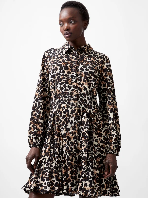 Sale For Women Leopard Print Swing Dress