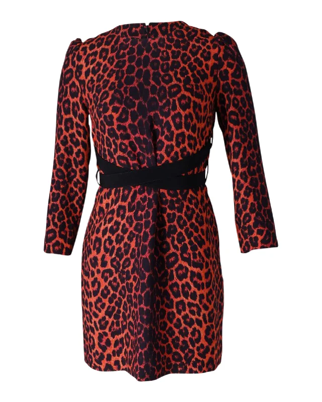 Trendy Attire For Her Victoria Beckham Printed Dress in Animal Print Polyester