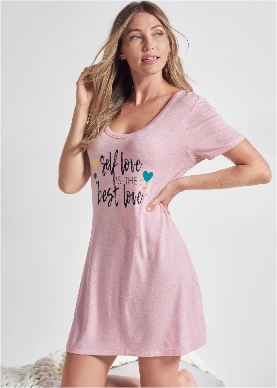 Timeless Women's Clothes Sleep Shirt - Heathered Pink