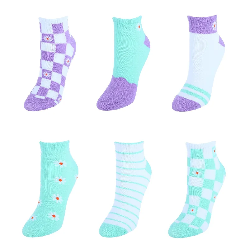 Women's Work Apparel Women's Assorted Low-Cut Ribbed Comfortable Socks (6 Pair Pack)