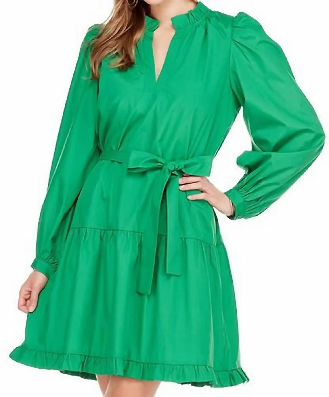 Women's Work Outfit Brooks Ruffle Dress In Green