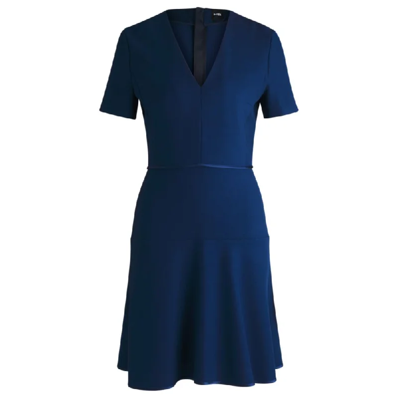 Women's Transitional Apparel V-neck dress in stretch material