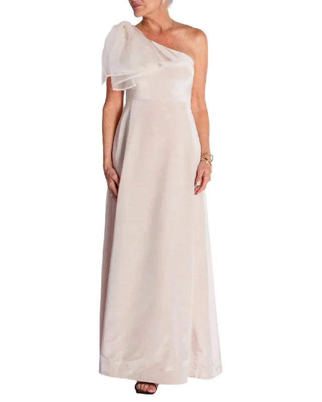 Casual Attire For Women Vivienne Gown In Platinum Pink Bengaline