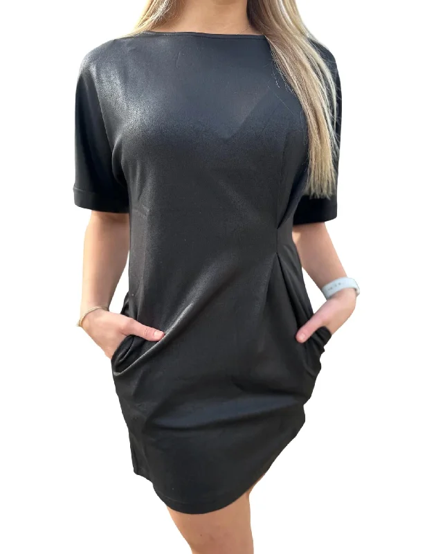 Women's Online Boutique In The City Pleather Dress In Black