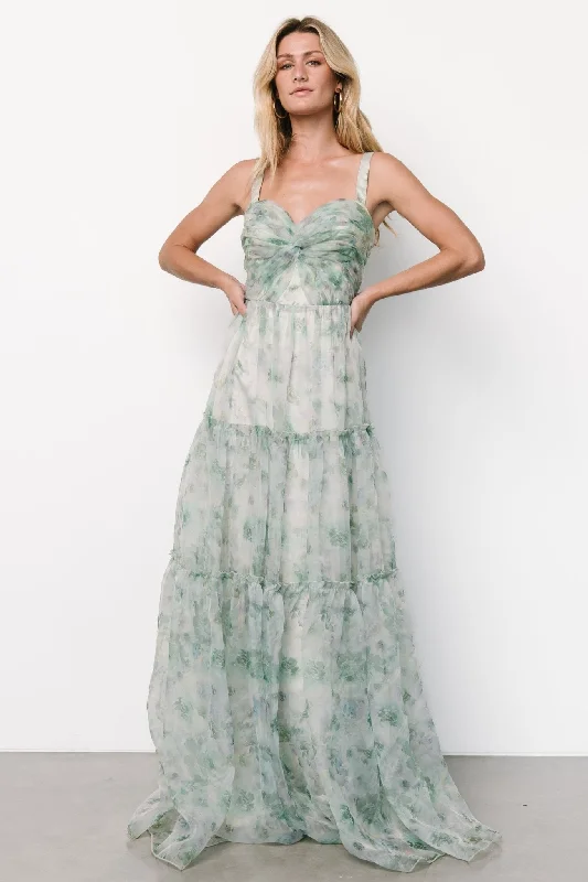 Women's Timeless Attire Sinclair Sweetheart Gown | Green Floral