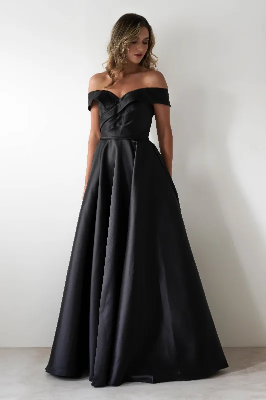 Trendy Women's Apparel for All Seasons Katniss Off The Shoulder Gown | Black