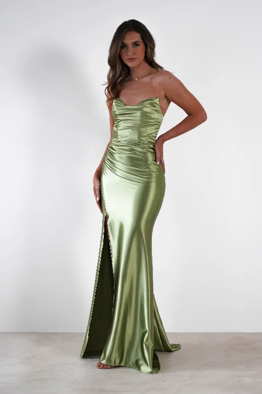 Timeless Women's Outfit Venice Strapless Bodycon Gown | Green