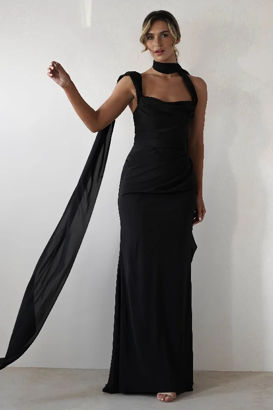 Women's Fashion-Forward Apparel Lisa Multiway Chiffon Gown | Black