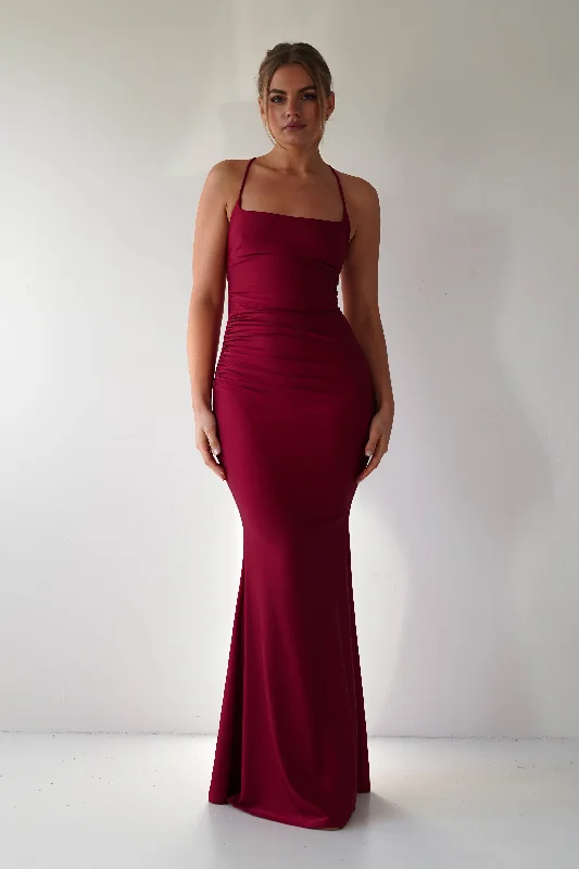 Casual Chic for Women Monette Bodycon Maxi Gown | Burgundy