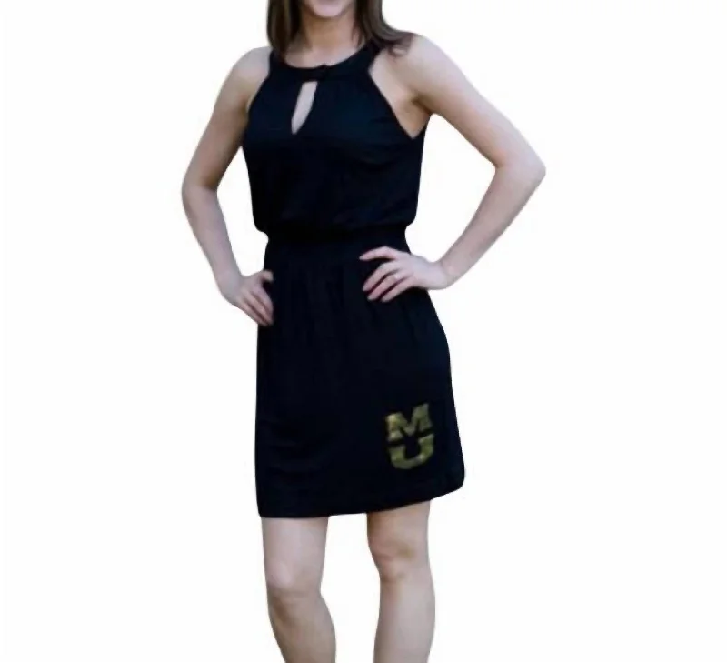 Latest Fashion for Women University Of Missouri Logo Halter Dress In Black