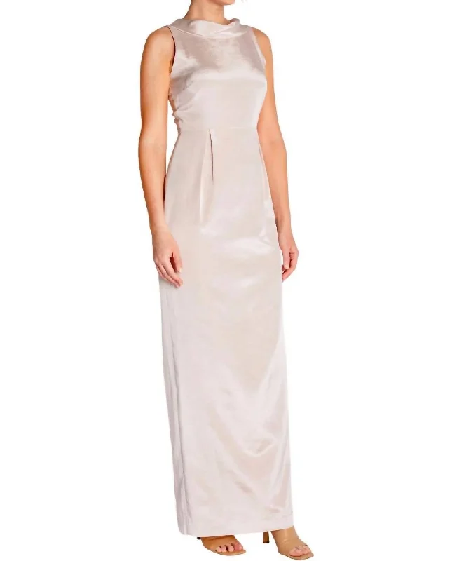 Women's Elegant Evening Outfit Amelia Ii Gown In Platinum Pink Bengaline