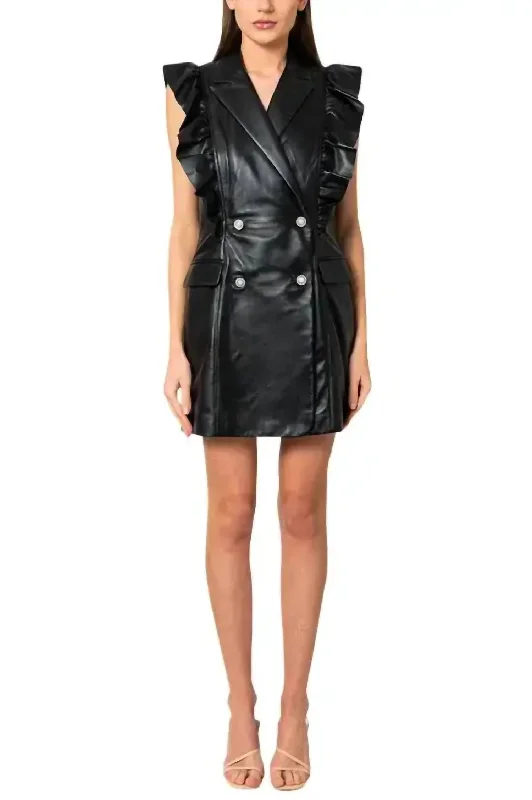 Stylish Clothes For Women Kobane Leather Dress In Black