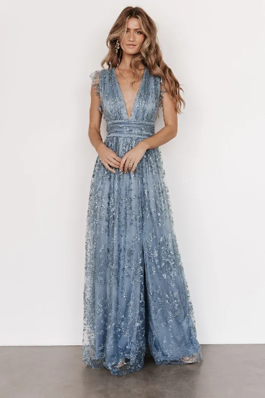 Women's Athletic Outfit Arlene Shimmer Gown | Winter Blue