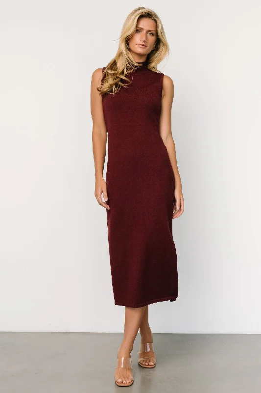 Women's Outdoor Attire Angelina Mock Neck Tank Dress | Wine