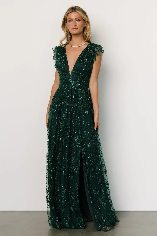 Women's Classic Outfit Arlene Shimmer Gown | Emerald