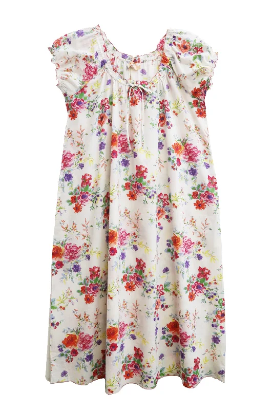 Effortless Chic for Women La Cera Plus Size 100% Cotton Floral Bouquet Gown