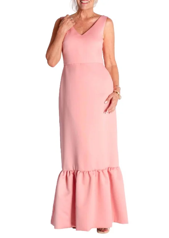 Chic Women's Clothing for Work and Travel Venus Satin Gown In Dusty Pink