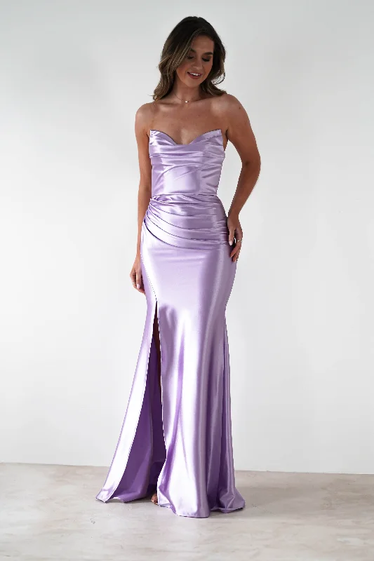 Affordable Women's Apparel Venice Strapless Bodycon Gown | Lilac