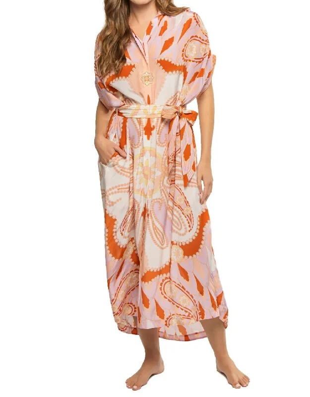 Women's Party Clothes Valerie Kaftan Dress In Maxi Paisley