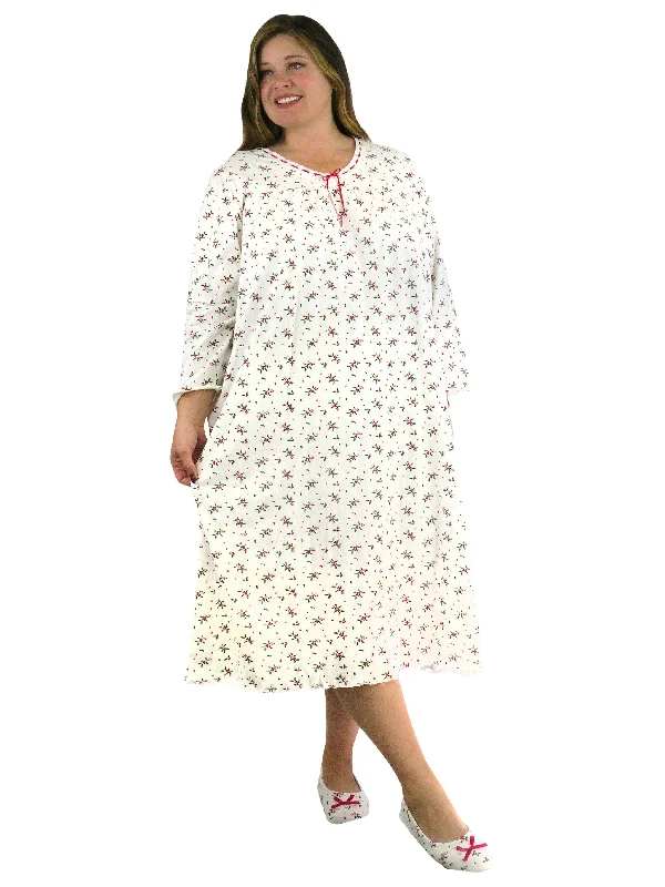 Women's Active Clothing Long Sleeve Mistletoe Plus Size Night Gown