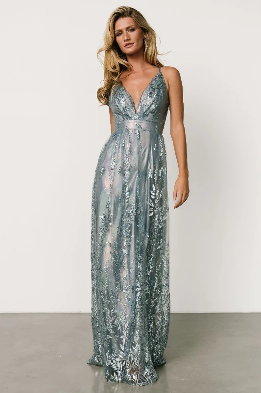 Women's Vintage Clothes Eirena Sparkle Gown | Light Blue