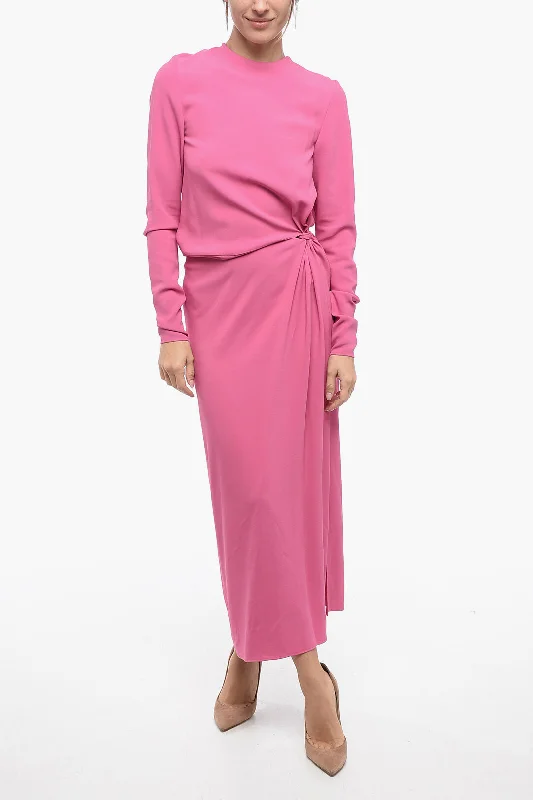 Women Wear Online Lanvin Long-Sleeved Bare Back Dress With Side Split