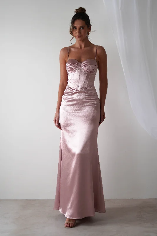 Online Impressions Boutique Idonia Satin Corset Gown | Rose