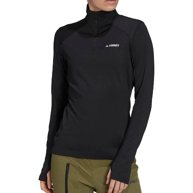 Women's Contemporary Clothing adidas Terrex EveryHike Half Zip Long Sleeve Womens Fleece Top - Black