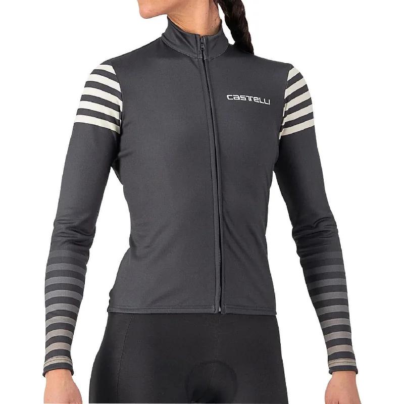 Formal Attire For Women Castelli Autunno Long Sleeve Womens Cycling Jersey - Grey