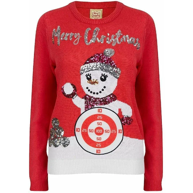 Women's Elegant Clothes Christmas Snowball Target Novelty Womens Christmas Jumper