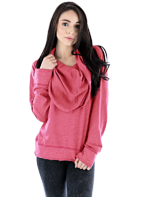 Vintage-Inspired Women's Apparel Pullover Cowl Hoodie