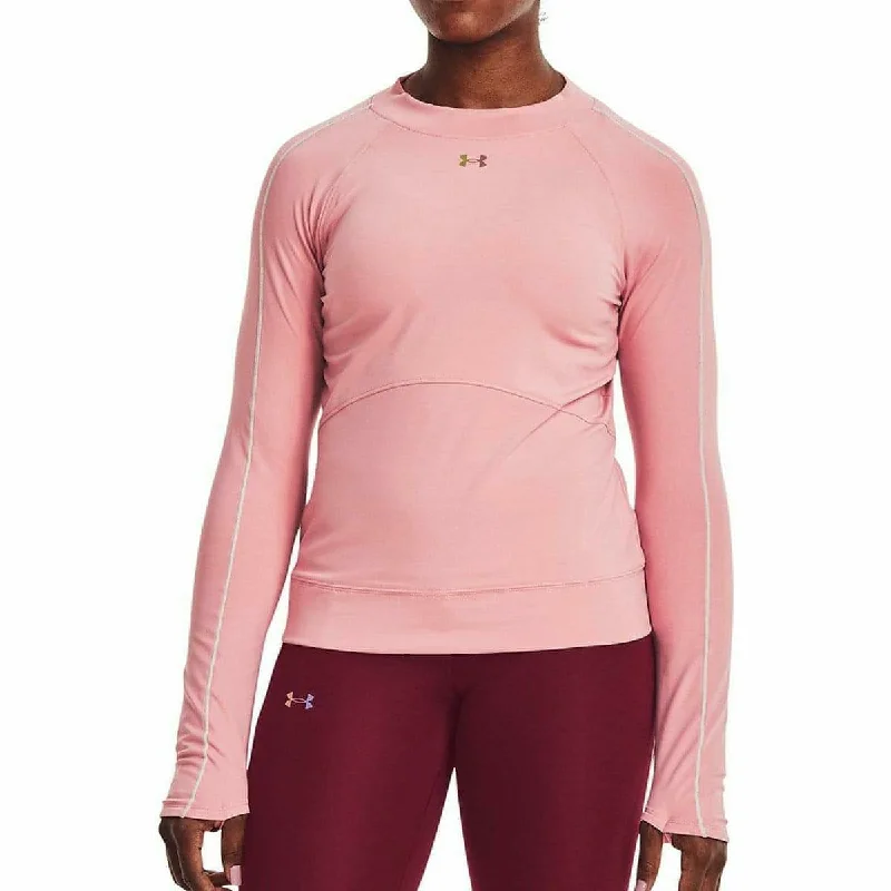 Women's Athletic Clothes Under Armour Rush ColdGear Long Sleeve Womens Training Top - Pink