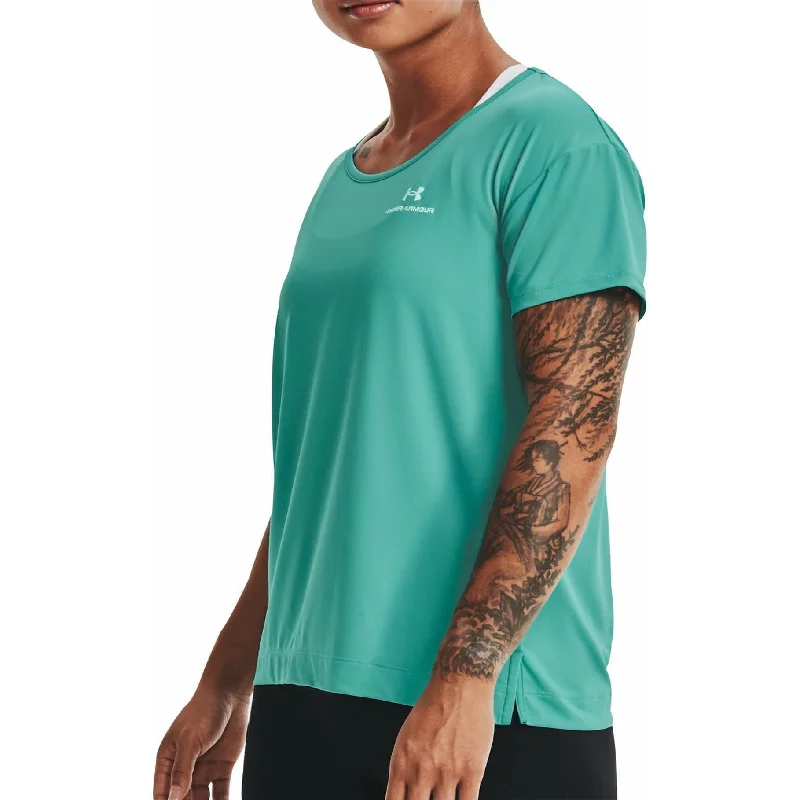 Women's Casual Attire Under Armour Rush Energy Core Short Sleeve Womens Training Top - Green