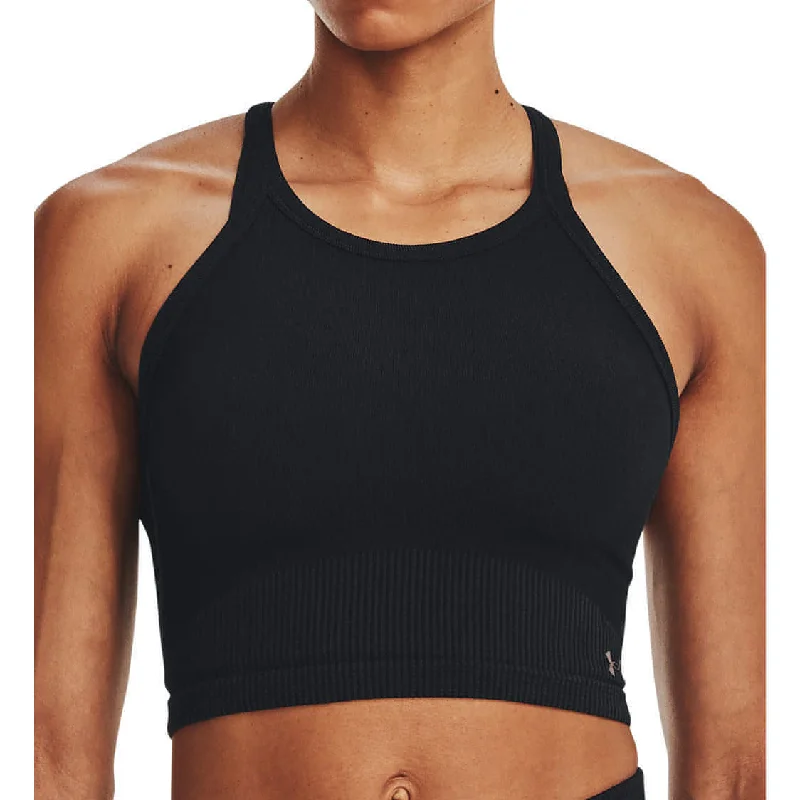 Stylish Outerwear Clothes For Women Under Armour Rush Seamless Womens Training Crop Top - Black