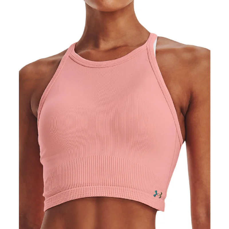 Women's Professional Clothes Under Armour Rush Seamless Womens Training Crop Top - Pink