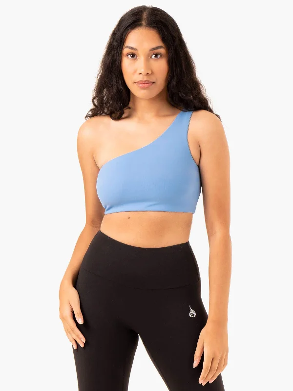 Casual Attire For Women Adapt One Shoulder Sports Bra - Sky Blue