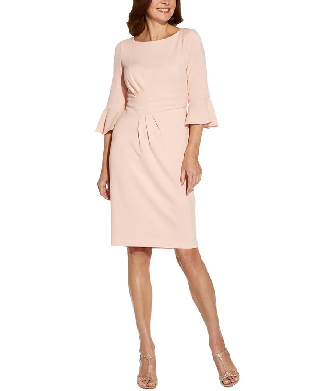 Women's Office Attire Adrianna Papell Sheath 3/4-Sleeve Solid Dress