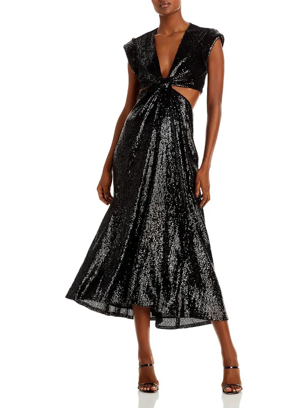 Tailored Clothing For Women Alexis Womens Sequined Midi Evening Dress