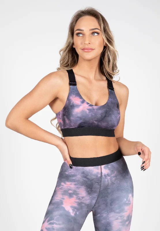 Charming Women's Holiday Apparel Colby Sports Bra - Gray/Pink