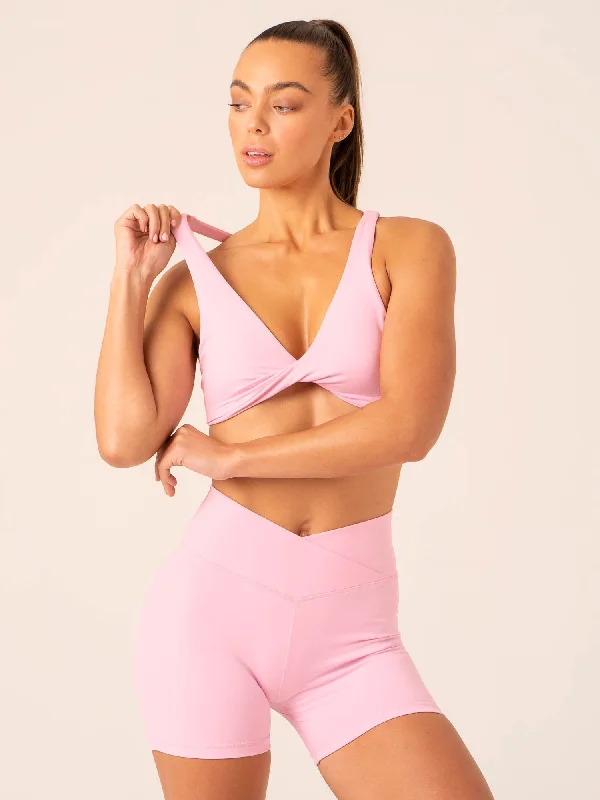 Sustainable Women's Clothing Momentum Twist Sports Bra - Candy Pink