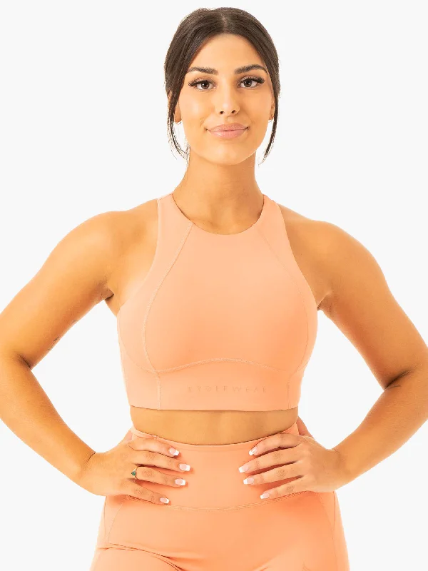 Women's Romantic Outfit NKD Frame Long Line Sports Bra - Terracotta