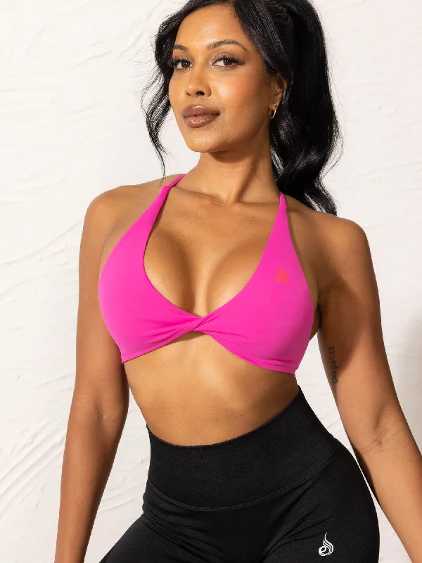 Women's Clothing For Work NKD Twist Sports Bra - Neon Pink