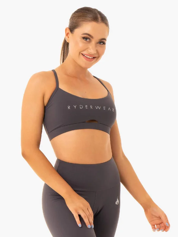 Women's Holiday Attire Staples Sports Bra - Charcoal