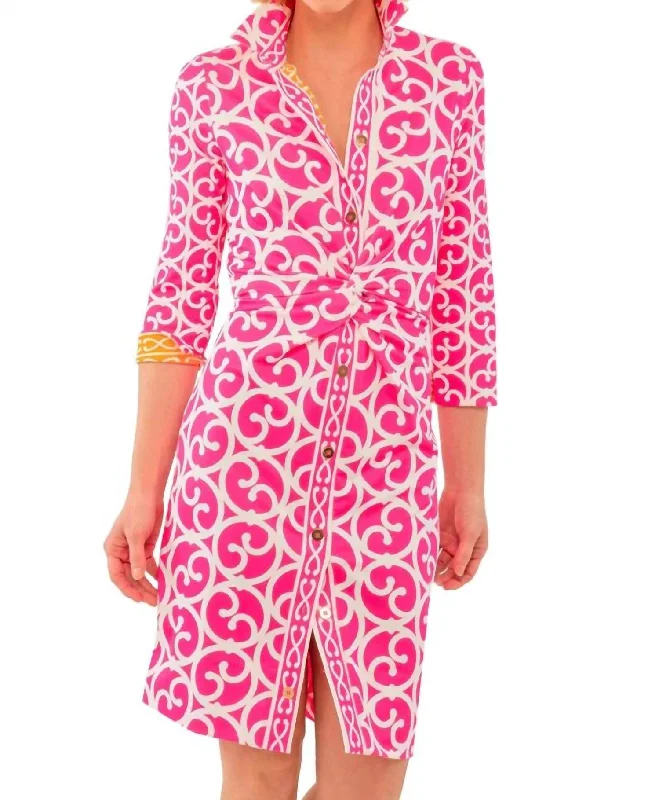 Women's Travel Outfit Set Twist & Shout Dress - Heavens Gate In Pink