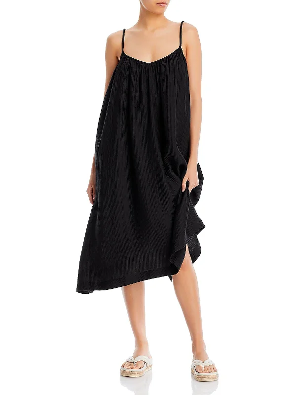 Women's Clothing For Work Womens Asymmetric Mid Calf Midi Dress