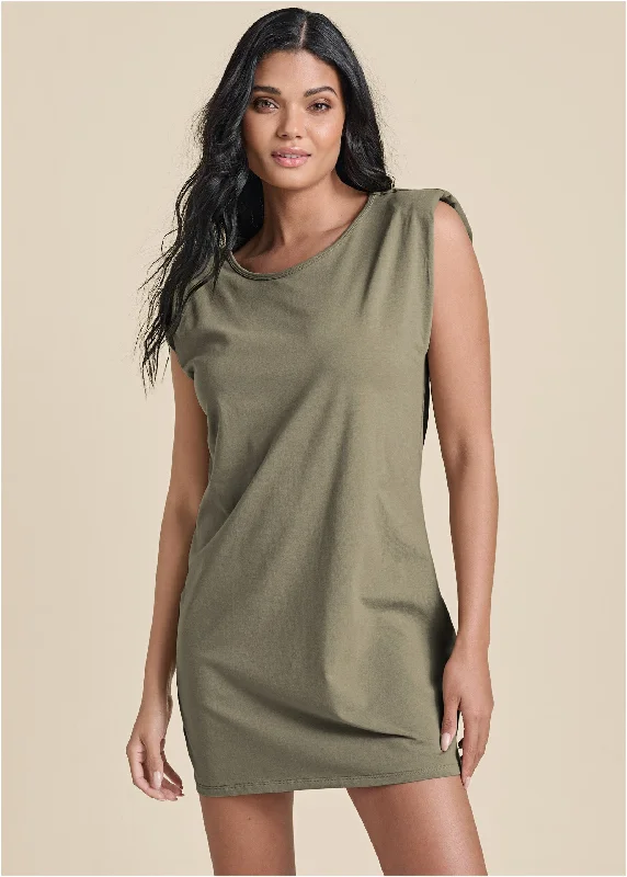 Women's Professional Clothes Easy Shift Dress - Olive